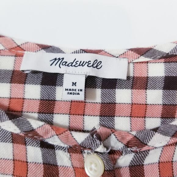 Madewell Plaid Long Sleeves Blouse Button Front - Picture 3 of 8